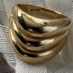 14K YG VStyle Bold Gold Fine Jewelry Sz 6